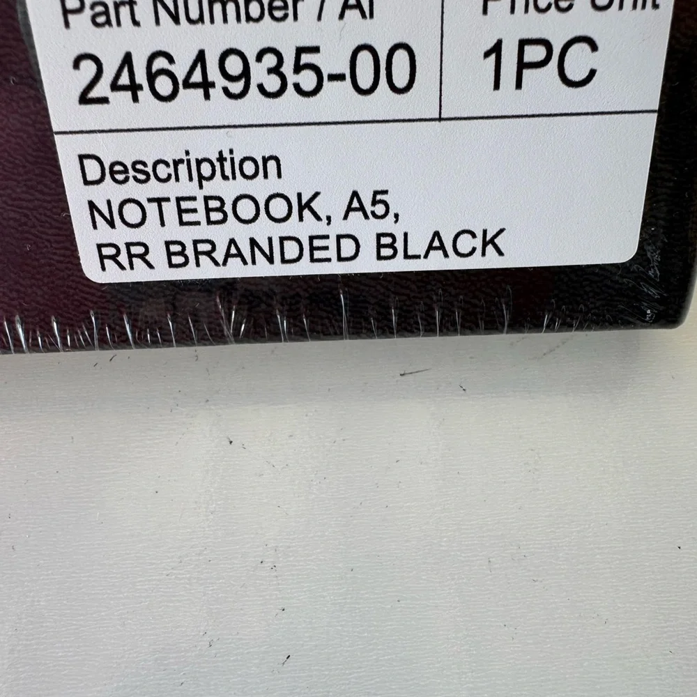 Rolls-Royce A5 Branded Executive Notebook Stationary New Factory Sealed Black
